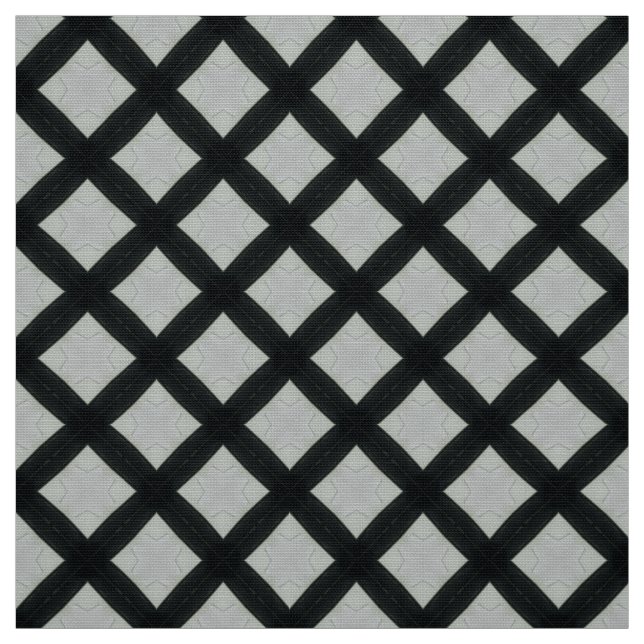 Glitch2 Light Gray Dark Blue Tiles Fabric (Swatch)