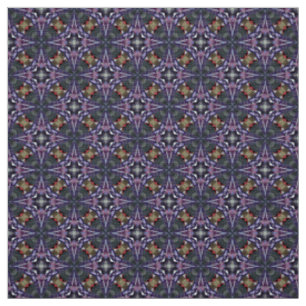 Glitch2 Midnight blue Star Pattern Fabric