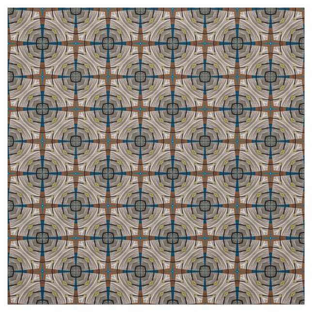 Glitch2 Teal Brown furniture fabric (Swatch)