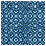 Glitch2 White Blue Quilting Crafts Fabric