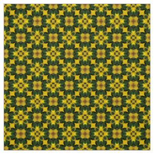 Glitch2 Yellow Green Flower Greenhouse fabric