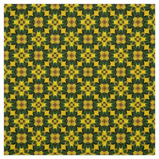 Glitch2 Yellow Green Flower Greenhouse fabric