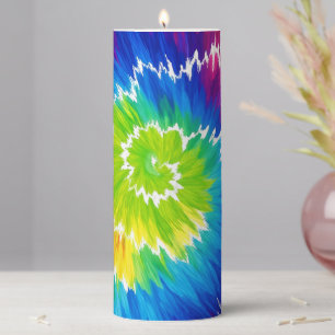 Glitch Abstract Art Poster ⚡ Pillar Candle