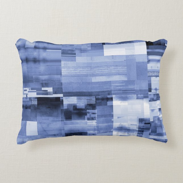Glitch abstract gamer pattern accent pillow (Front)