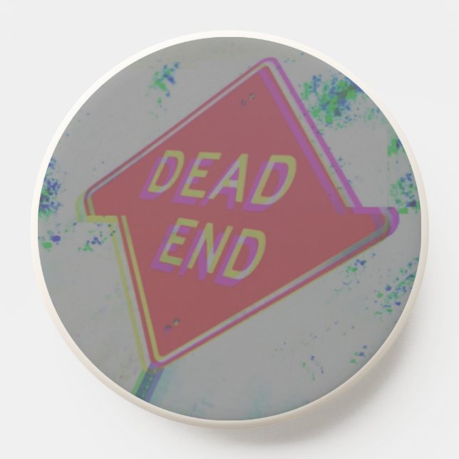 Glitch Aesthetic Dead End Sign PopSocket (Popsocket)