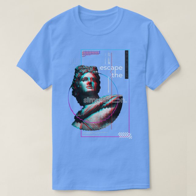 Glitch Apollo  Aesthetic Streetwear T-Shirt (Design Front)