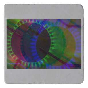 GLITCH ART on gas plate on trivet