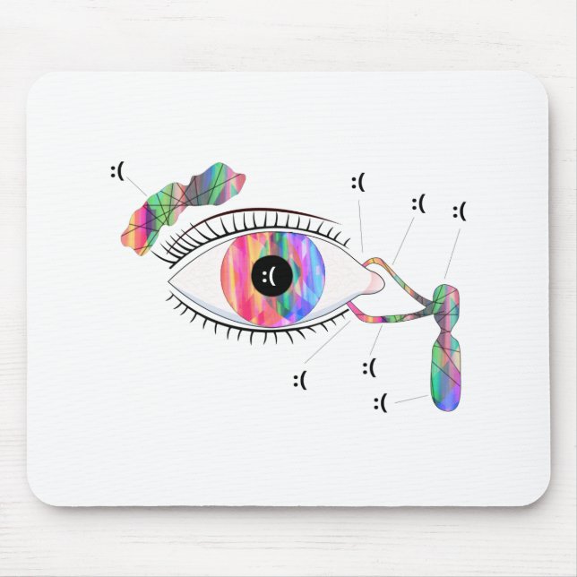 Glitch Art Trippy Eye Anatomy Mousepad (Front)