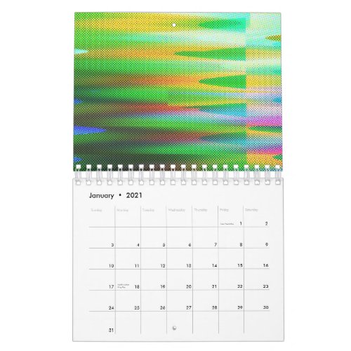 Glitch Art Vaporwave Aesthetic Analog Fault Calendar