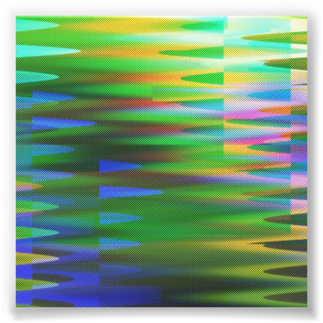 Glitch Art Vaporwave Aesthetic Analog Fault Photo Print (Front)