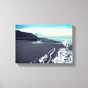 Glitch Beach in Mundesley, UK by Alexandra Cook Canvas Print
