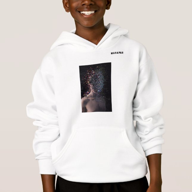 Glitch-Core Digital Surreal Dream Hoodie (Front)