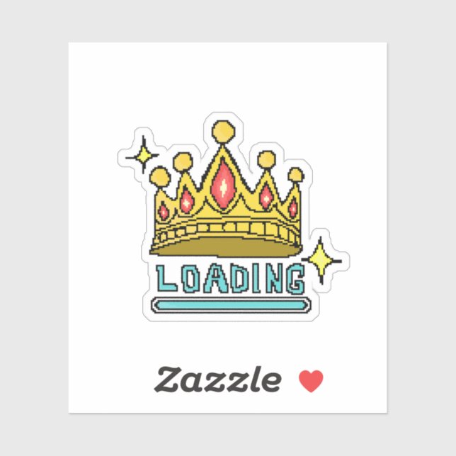 Glitch Crown Loading: 8-Bit Rebellion Awakens Sticker (Sheet)