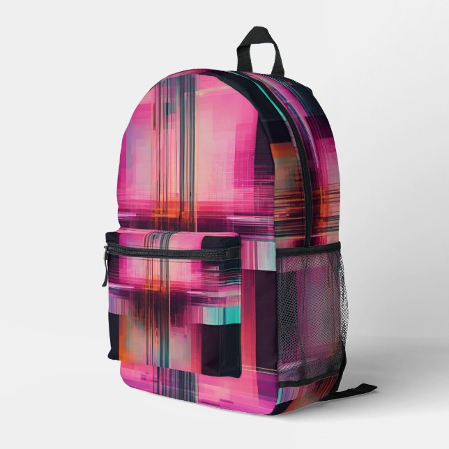 Glitch Dimension Abstract Backpack (Back Corner Right)