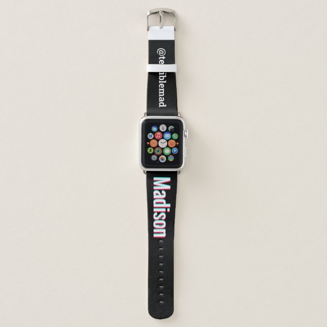 Glitch E-Girl Personalized Typography Apple Watch Band (Front)
