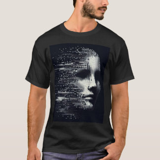 Glitch Essence - Abstract Digital Portrait Tee