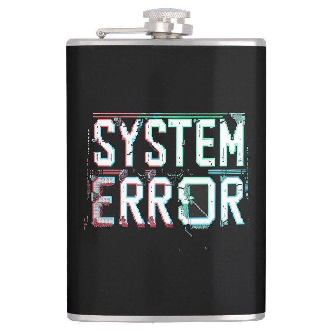 Glitch Font System Error, Cyberpunk Pixel  Flask (Front)