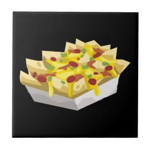 Glitch Food hungry nachos Ceramic Tile