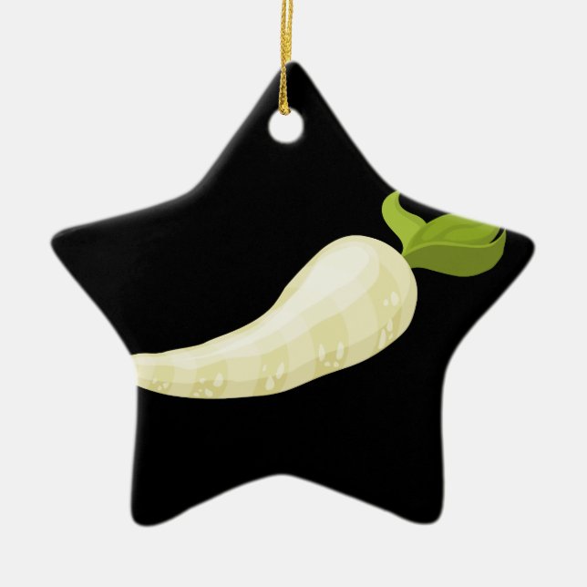 Glitch Food parsnip Ceramic Ornament (Front)