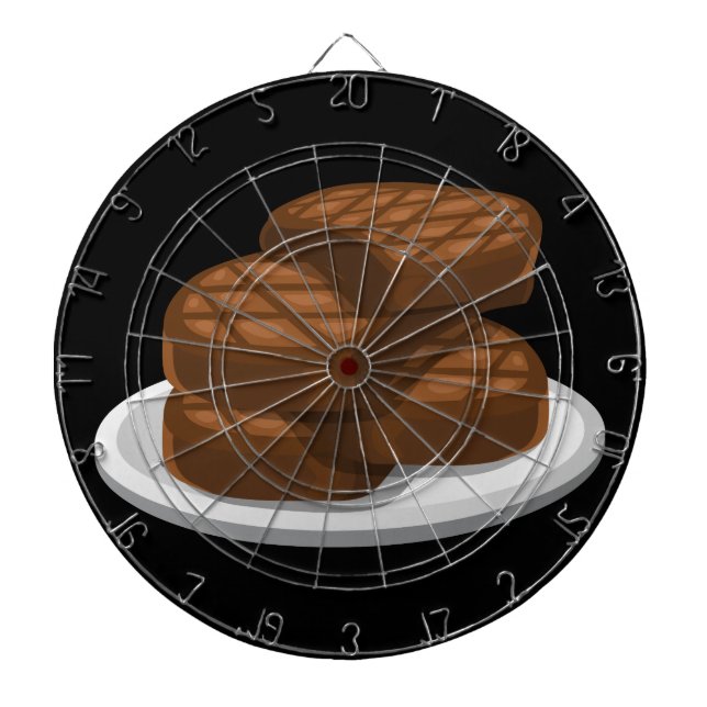 Glitch Food simple bbq Dartboard With Darts (Front)