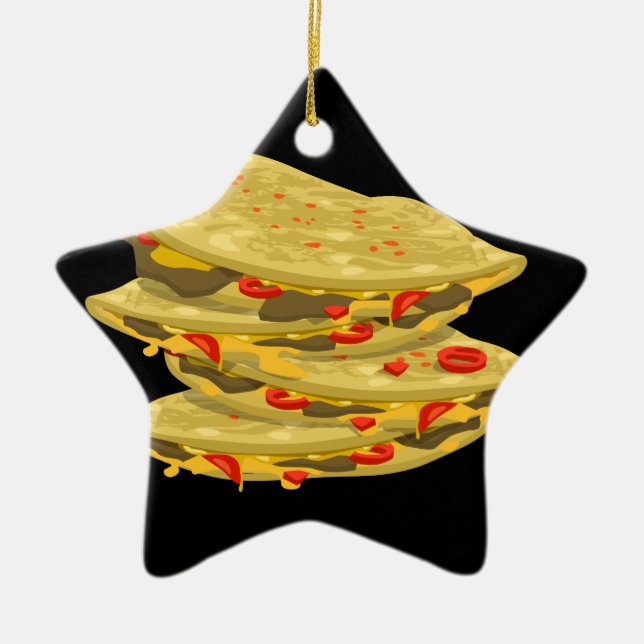 Glitch Food spicy quesadilla Ceramic Ornament (Front)