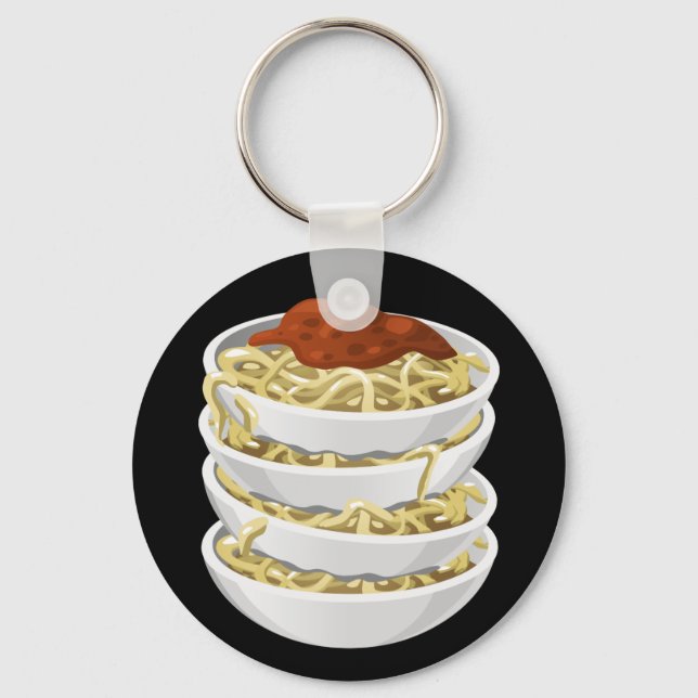 Glitch Food tasty pasta Keychain (Front)