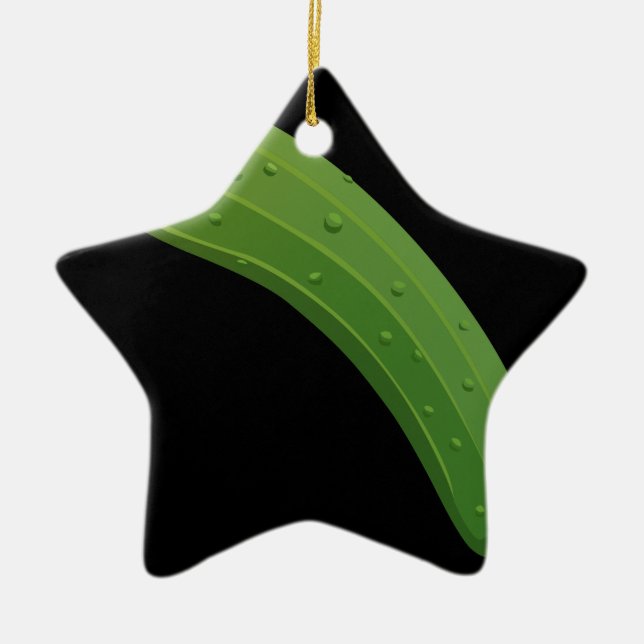 Glitch Food zucchini Ceramic Ornament (Front)