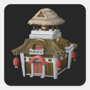 Glitch furniture chassis oriental house correct square sticker