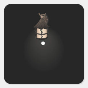 Glitch furniture forest wall lamp square sticker