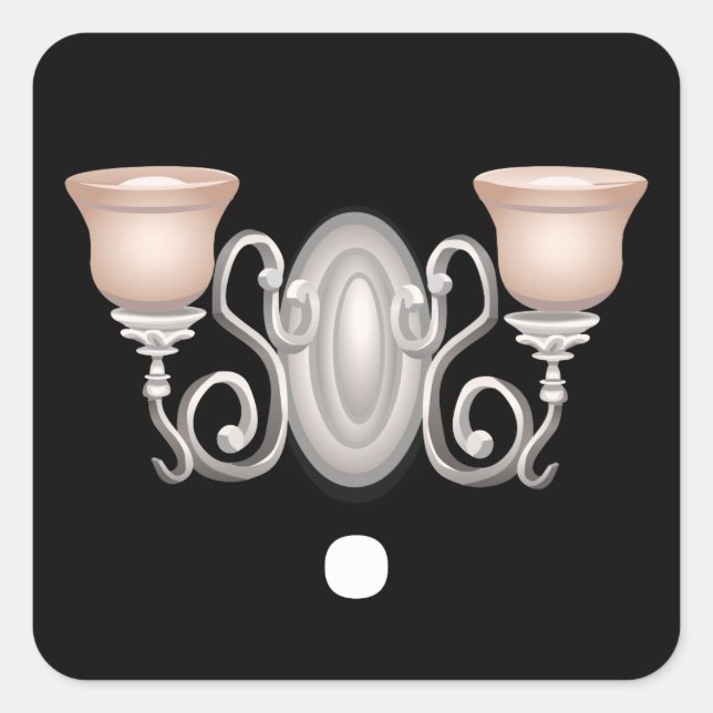 Glitch furniture regal wall lamp square sticker (Front)