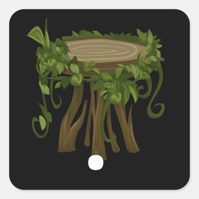 Glitch furniture sidetable forest vines pedestal square sticker (Front)