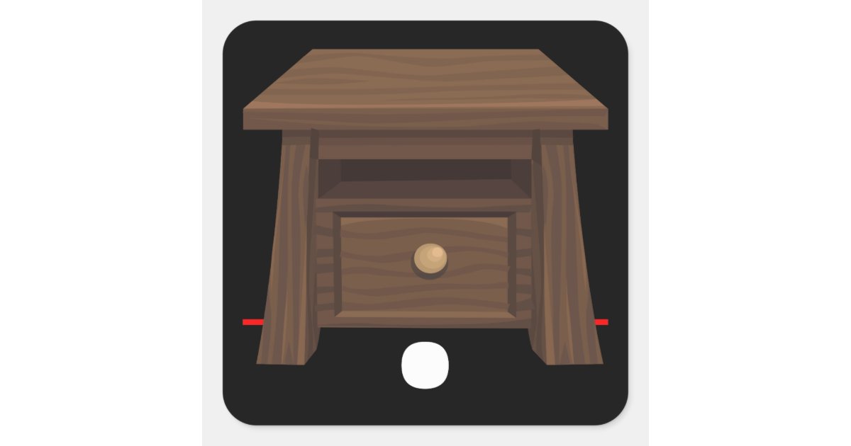 Glitch furniture sidetable wood side table square sticker Zazzle