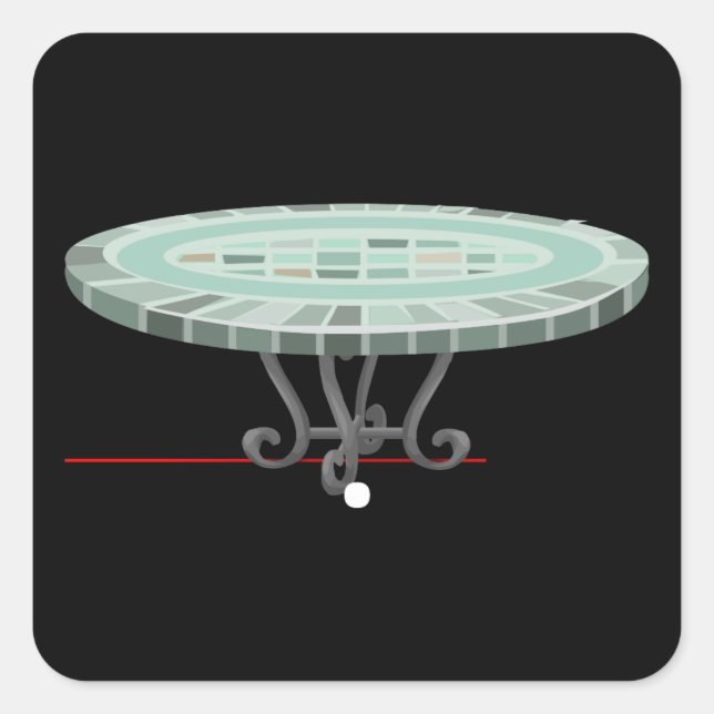 Glitch furniture table mosaic cafe table square sticker (Front)