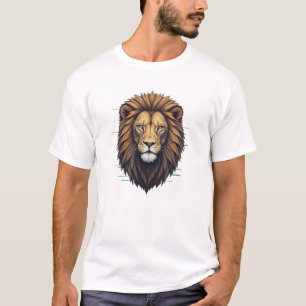 Glitch Geometry: Avant-Garde Lion T-Shirt
