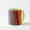 Glitch Grid Striped Mug with Lime Green Interior