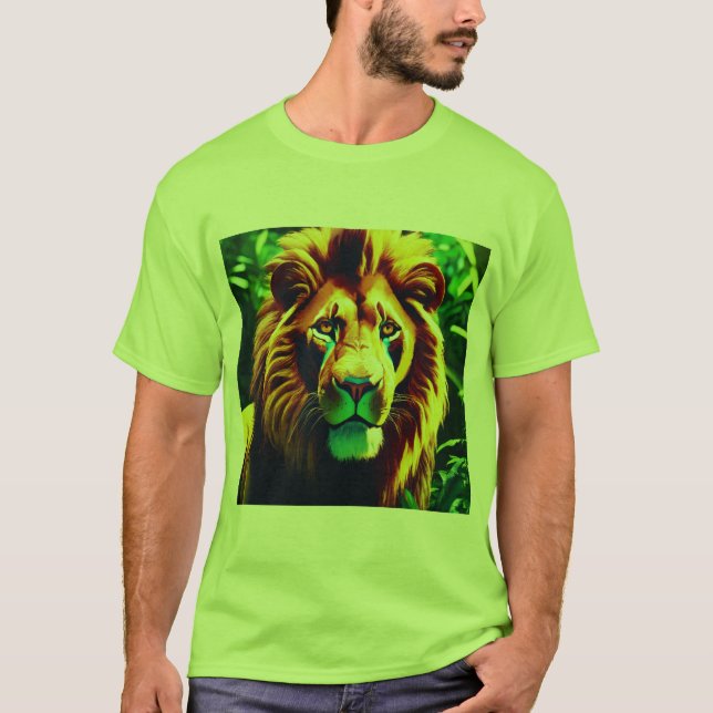 Glitch Lion: A Geometric Vision T-Shirt (Front)
