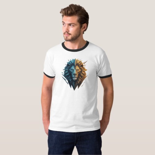 Glitch Lion _ Geometric Fury Light T_Shirt