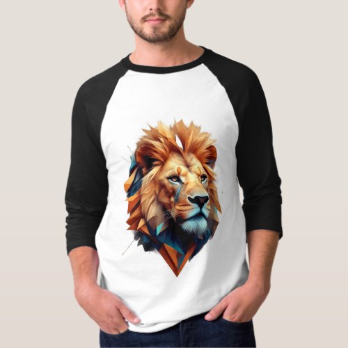 Glitch Lion Wear Edgy Geometric Designs T_Shir T_Shirt