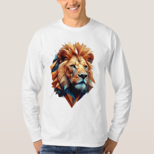Glitch Lion Wear Edgy Geometric Designs T_Shirt