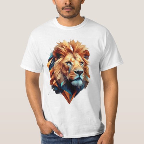 Glitch Lion Wear Edgy Geometric Designs T_Shirt 