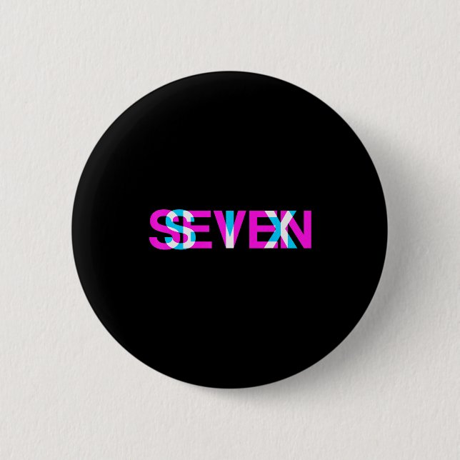 Glitch Optical Illusion Six Seven 6 7 Meme Gen Alp Button (Front)