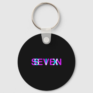 Glitch Optical Illusion Six Seven 6 7 Meme Gen Alp Keychain