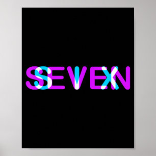 Glitch Optical Illusion Six Seven 6 7 Meme Gen Alp Poster