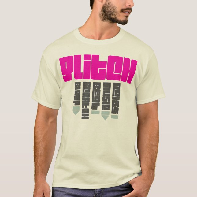 Glitch Pink - man, natural T-Shirt (Front)
