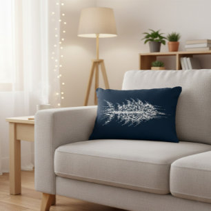 Glitch Pixel White Fish Accent Pillow