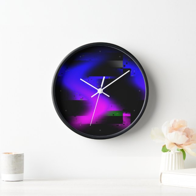 Glitch Plasma Black Clock (Home)