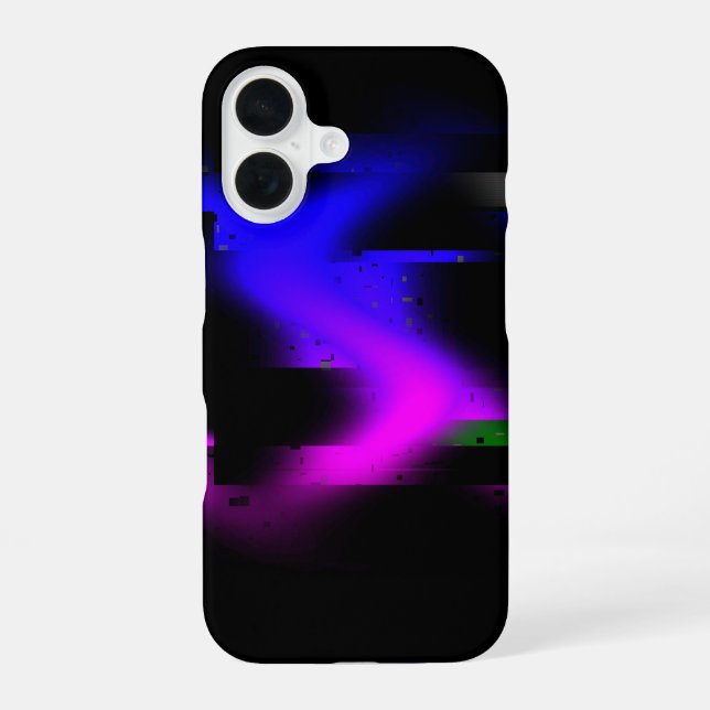 Glitch Plasma Black Iphone Case (Back)
