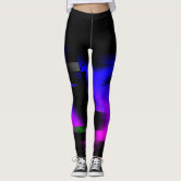 Holographic Cyber Blue Sci-Fi Panel Leggings