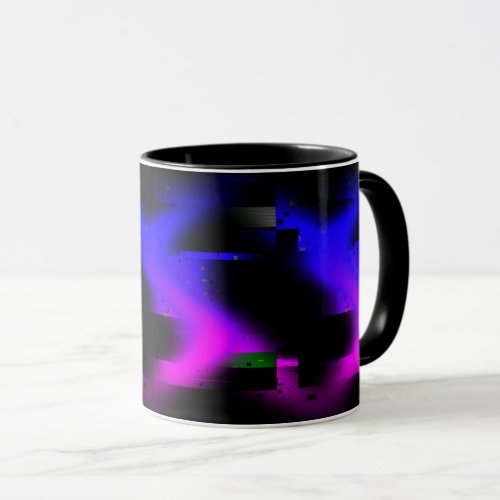 Glitch Plasma Black Mug