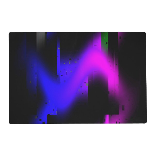 Glitch Plasma Black Placemat (Front)